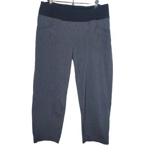 PRANA Summit Capri Charcoal Heather Pants Stretch Pull On Women's Size XL‎